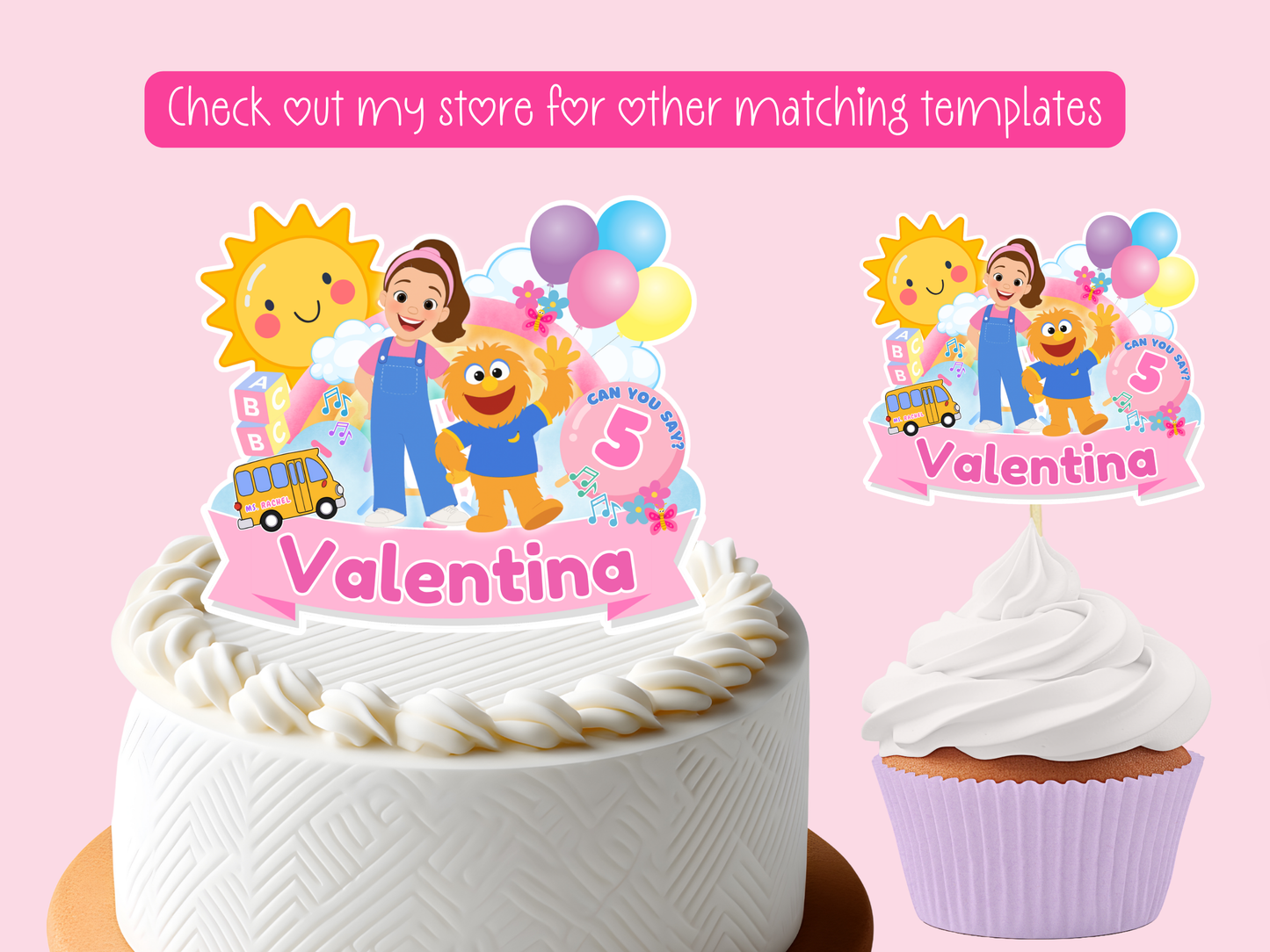 MS Rachel Inspired Printable Party Bundle Kit (Digital file) Personalize in Canva