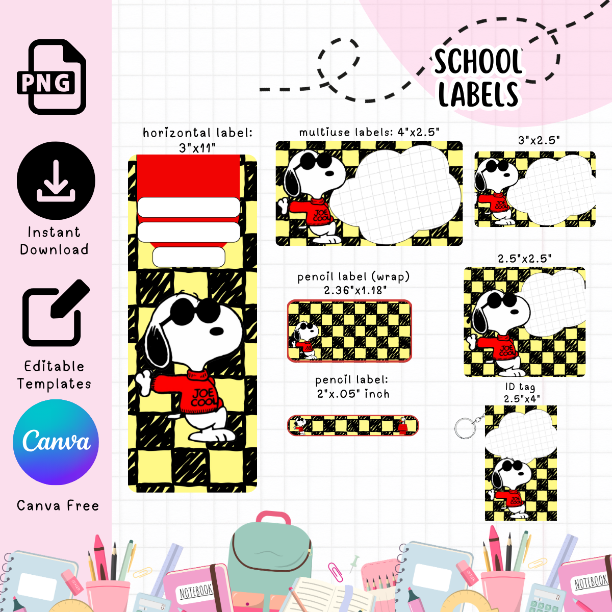 Snoopy School Labels - Digital Download (Copy)