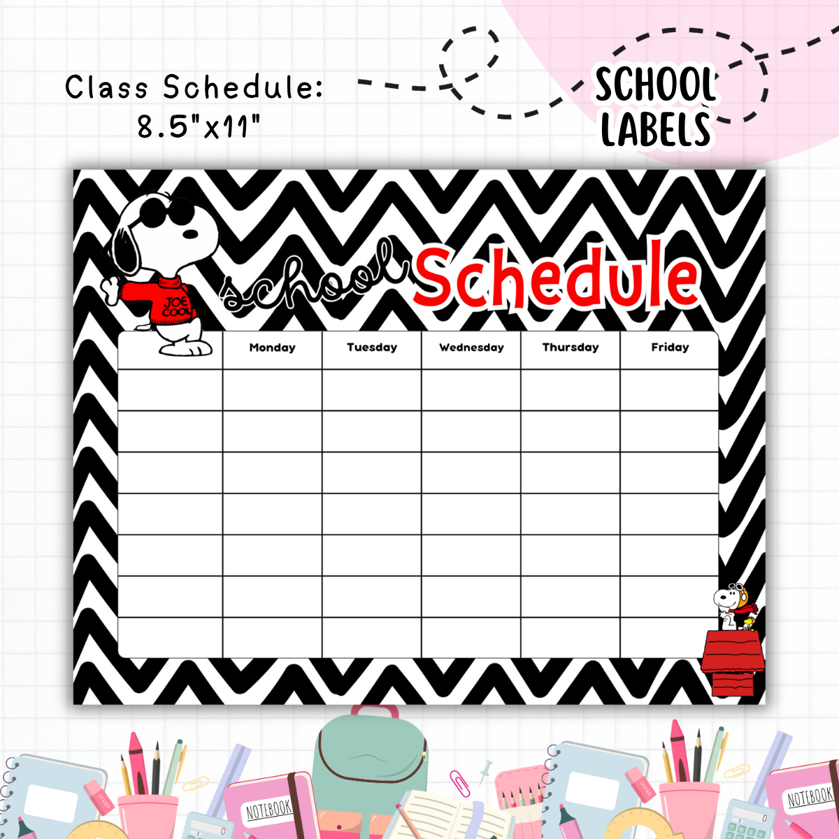 Snoopy School Labels - Digital Download (Copy)
