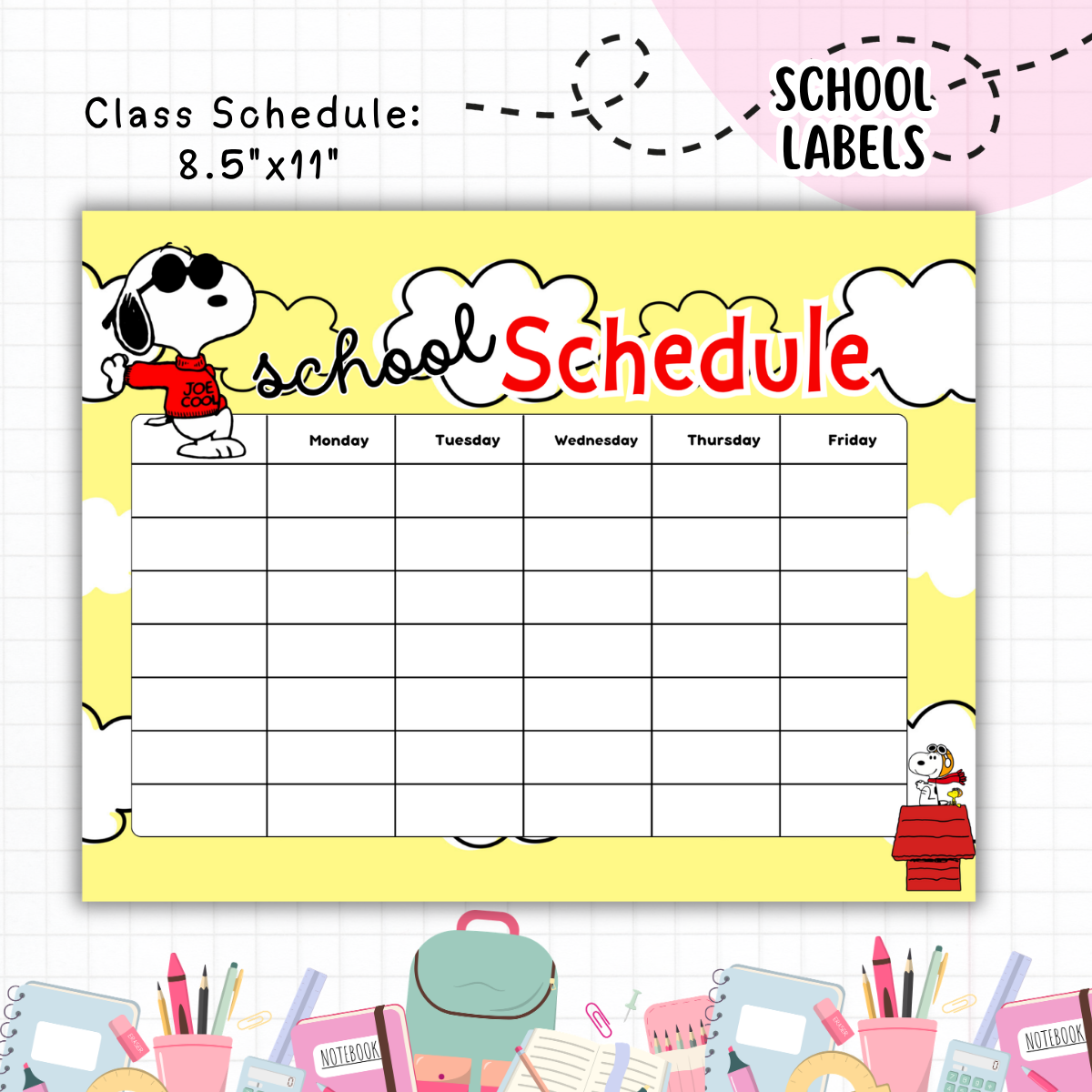 Snoopy School Labels - Digital Download (Copy)