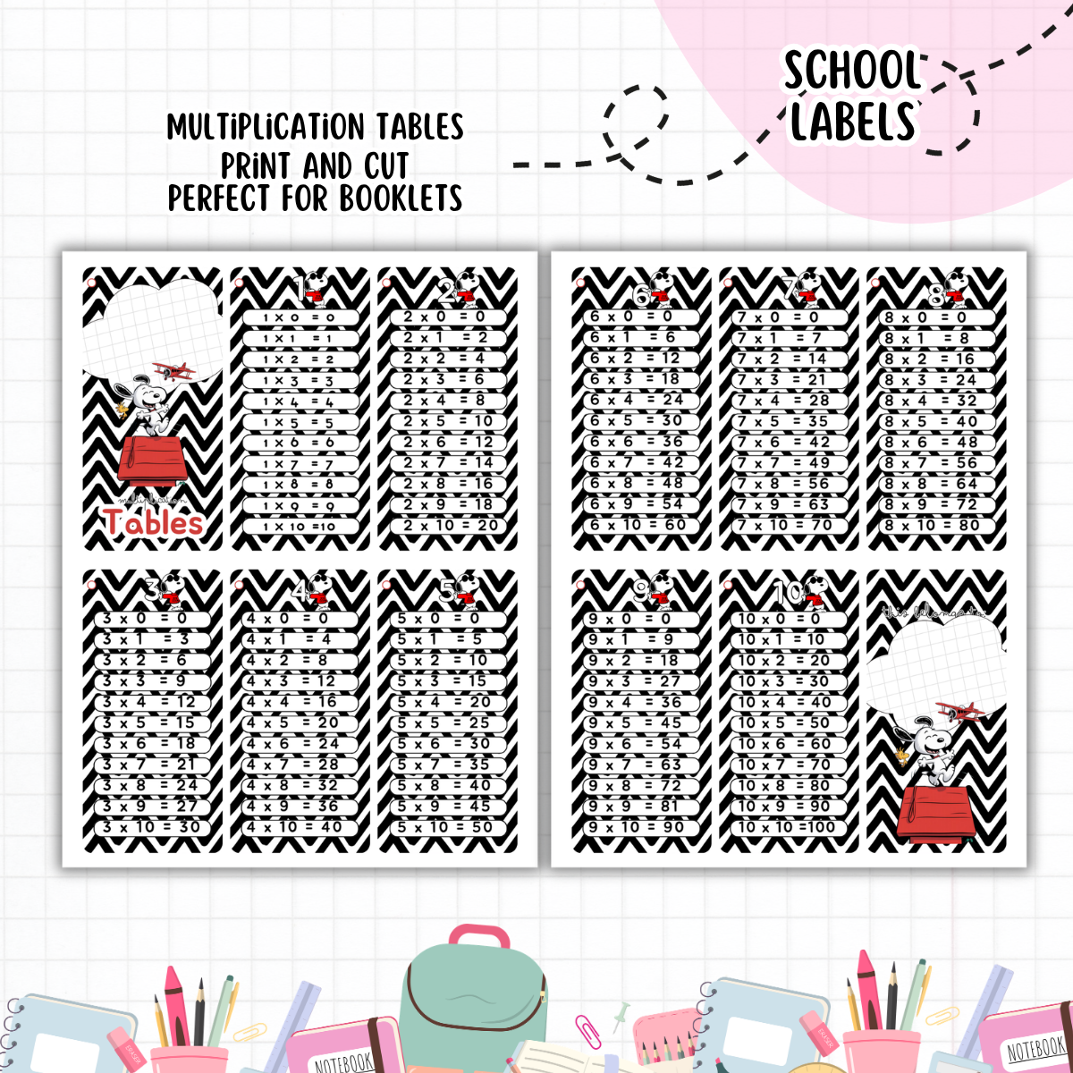 Snoopy School Labels - Digital Download (Copy)