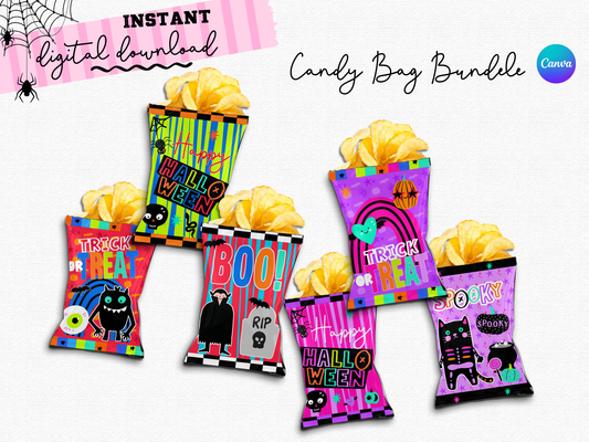 Halloween Candy Bags | Chip Bags, (Digital Download)