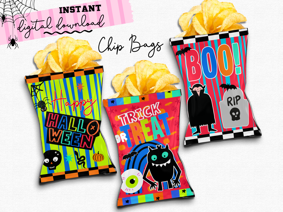 Halloween Candy Bags | Chip Bags, (Digital Download)