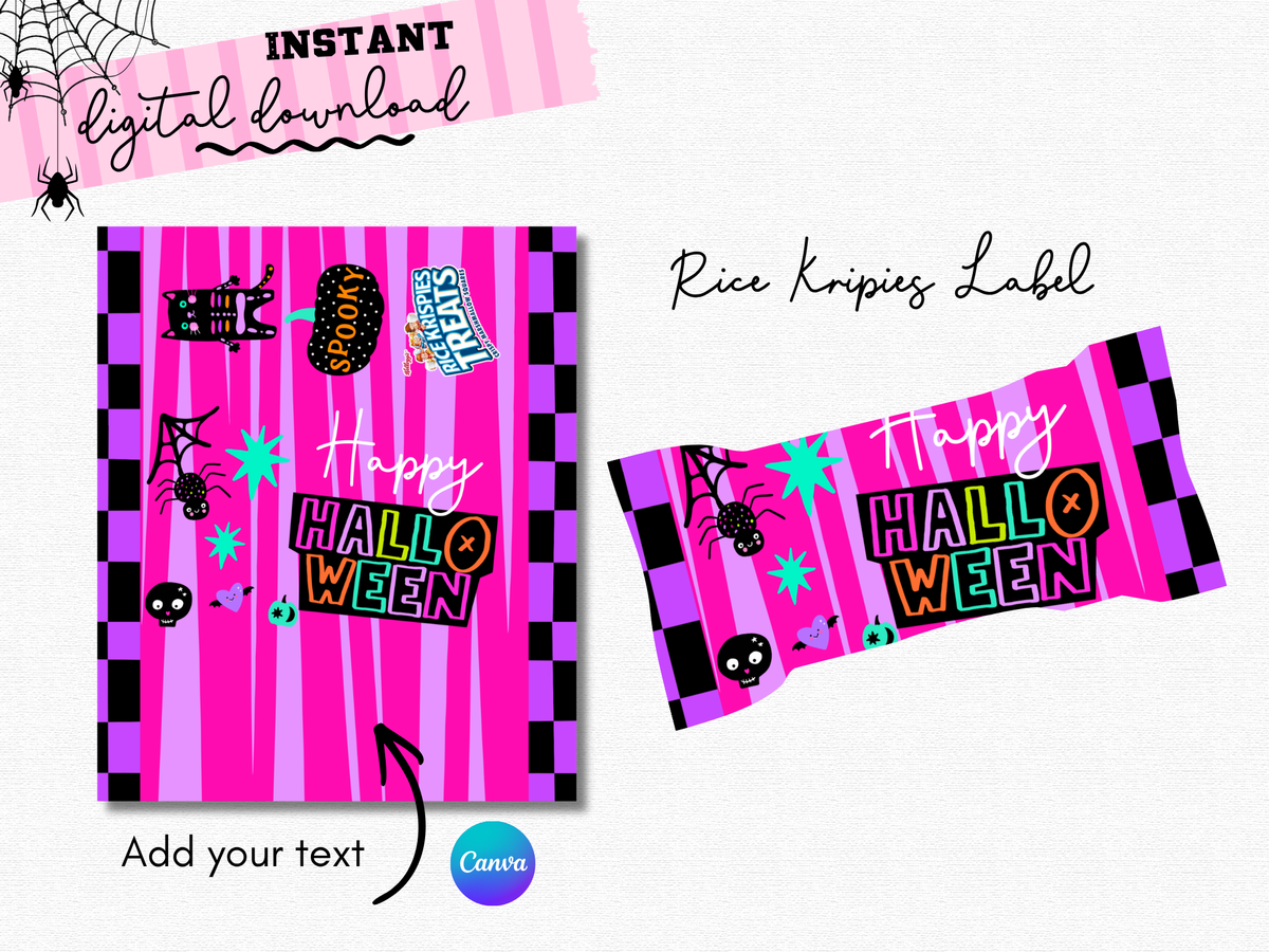 Halloween Party Favor Bundle | Editable Canva Templates + Printable License