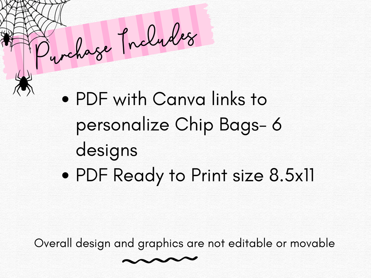 Halloween Candy Bags | Chip Bags, (Digital Download)
