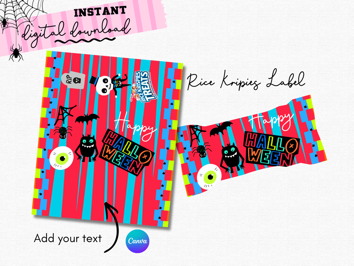 Halloween Party Favor Bundle | Editable Canva Templates + Printable License