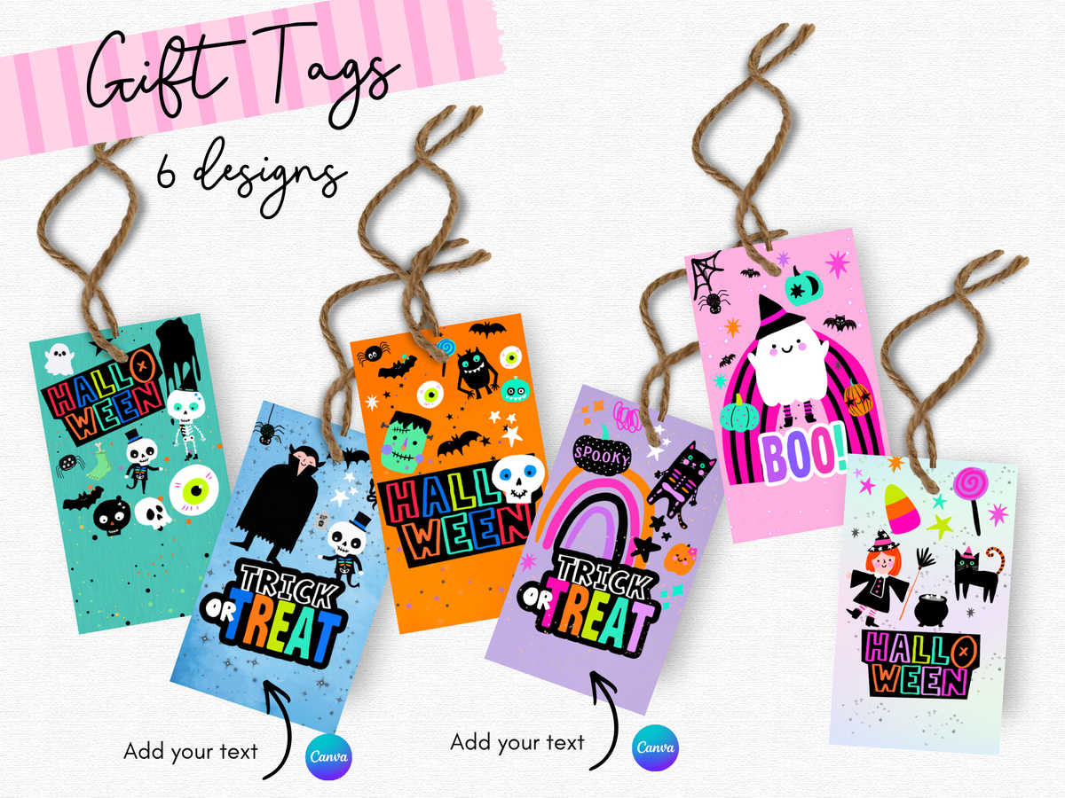 Halloween Party Favor Bundle | Editable Canva Templates + Printable License