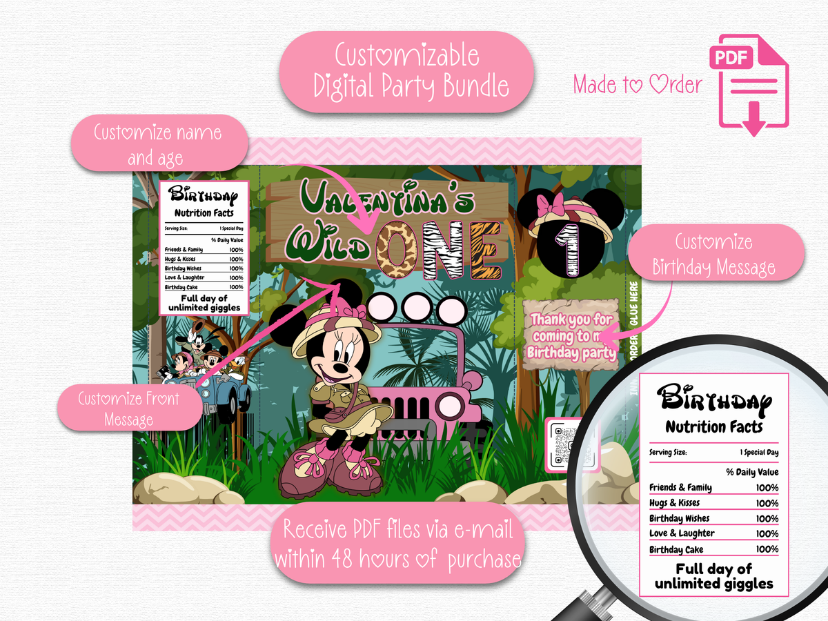 Minnie Safari Made to Order Templates- Digital Download- Made to Order Download