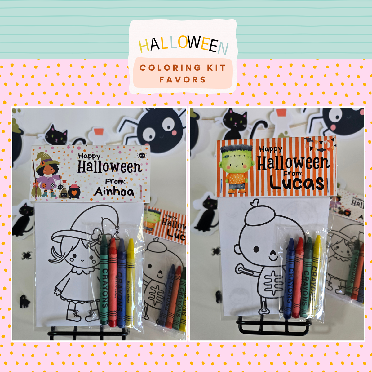Halloween Coloring Kit – Classroom Favors, Party Gifts (Candy-Free)