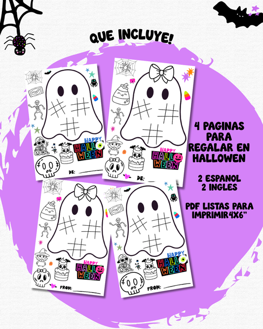 Halloween & Día de los Muertos Coloring Cards | 4 × 6" Printable PDF