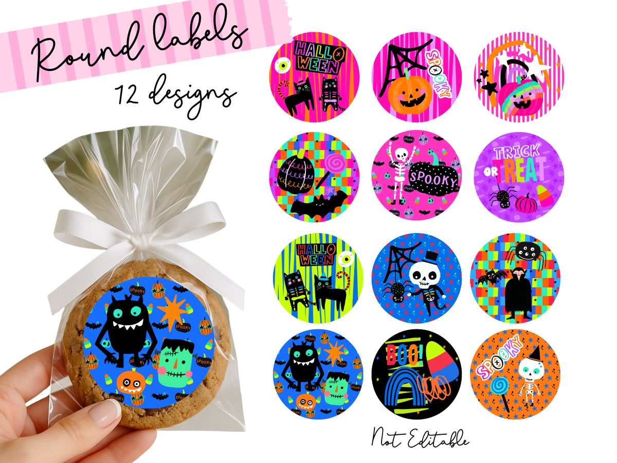 Halloween Party Favor Bundle | Editable Canva Templates + Printable License
