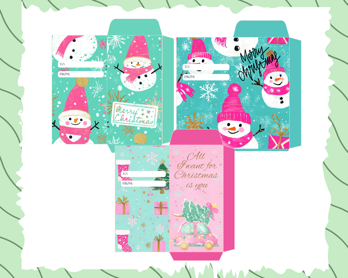 Printable Christmas Money Envelope Templates- Digital Download