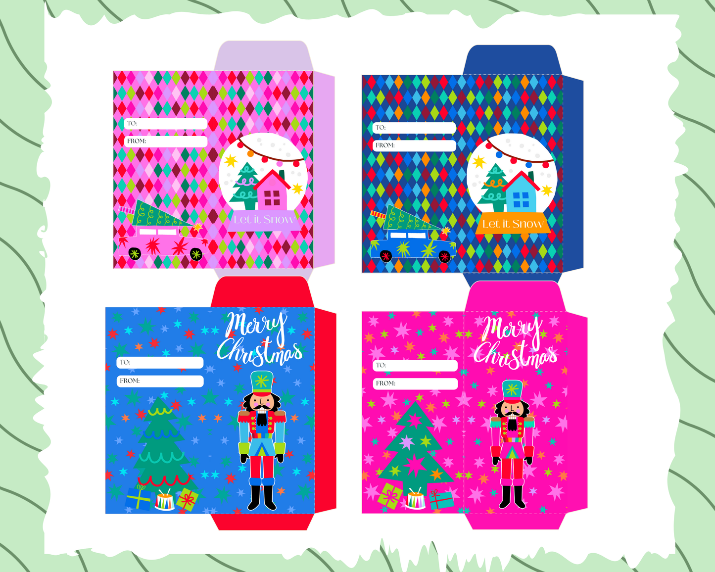 Printable Christmas Money Envelope Templates- Digital Download