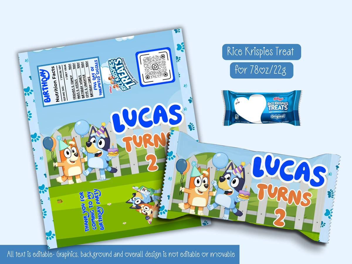 Bluey Inspired Birthday Party Bundle Template | Editable Canva Party Decorations