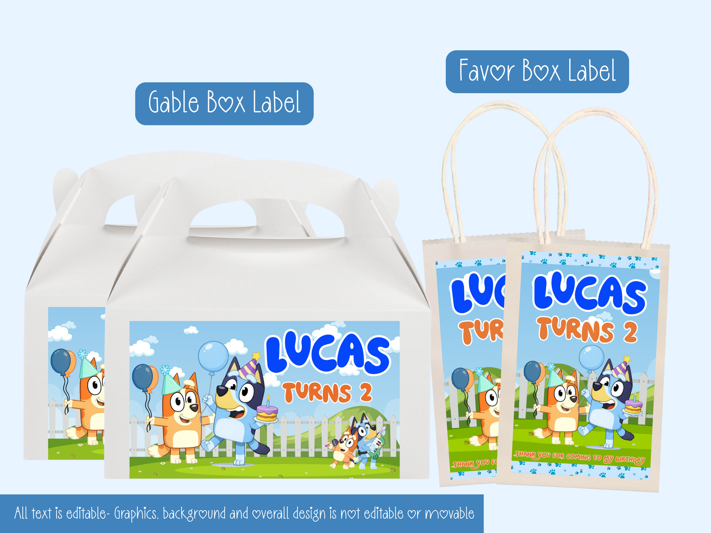 Bluey Inspired Birthday Party Bundle Template | Editable Canva Party Decorations