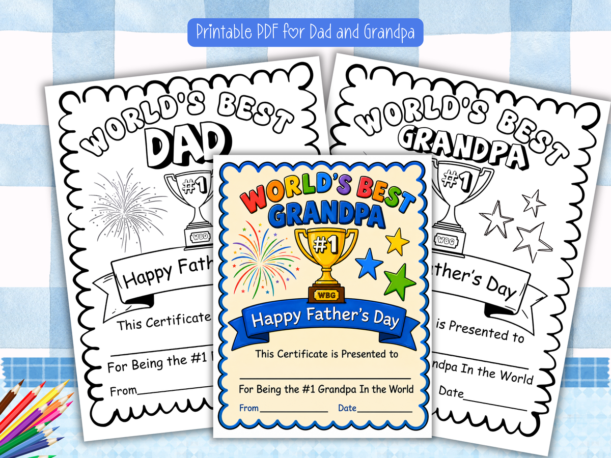 Father's Day Printable PDF Bundle | All About My Dad & Grandpa Keepsake Pages