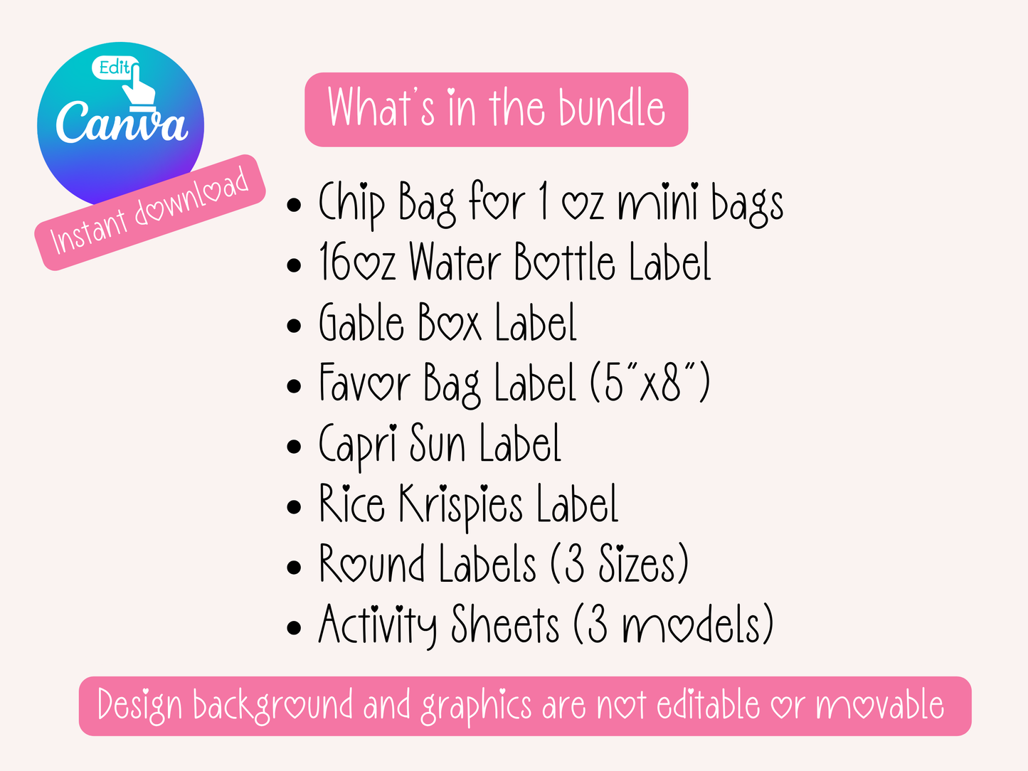 Editable Pink Mouse Beach Birthday Party Bundle – Printable DIY Decorations