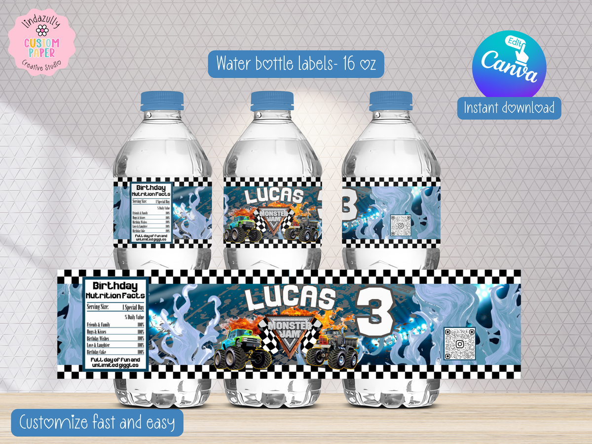 Monster Truck Jam Birthday Party Bundle, (Digital Download) Canva Editable