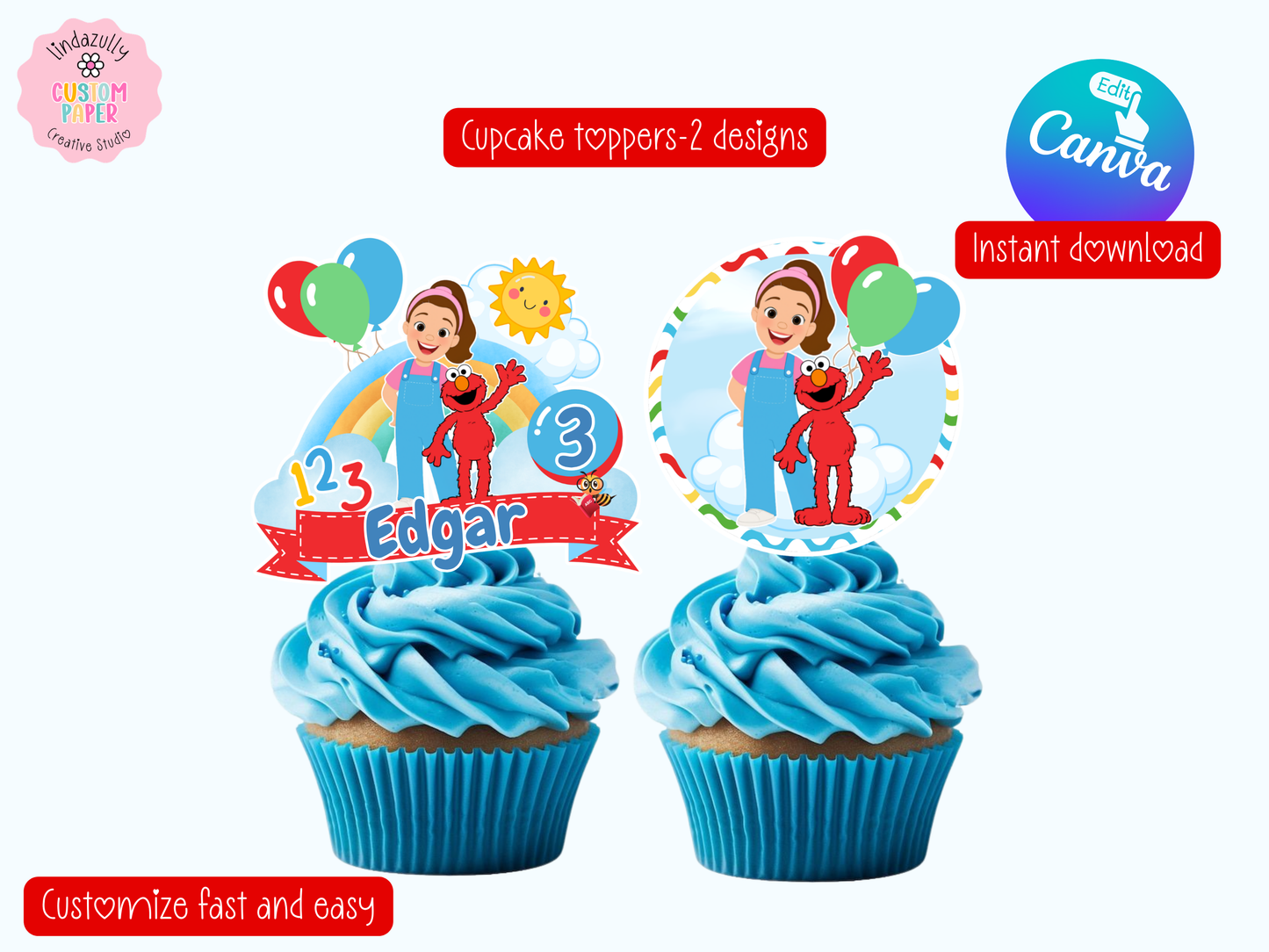 Ms Rachel and Elmo Printable Party Bundle | Canva Editable| Instant Download