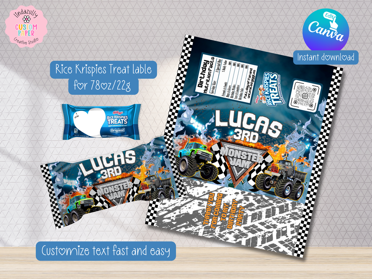 Monster Truck Jam Birthday Party Bundle, (Digital Download) Canva Editable