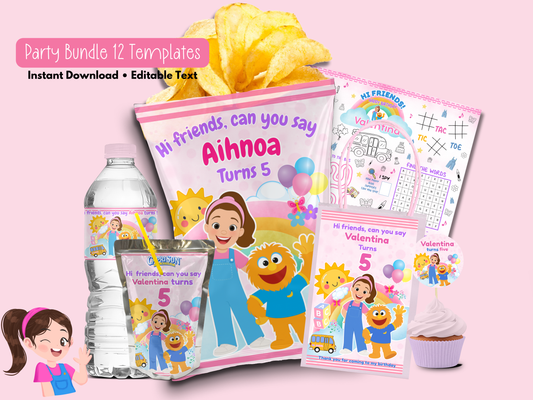 MS Rachel Inspired Printable Party Bundle Kit (Digital file) Personalize in Canva