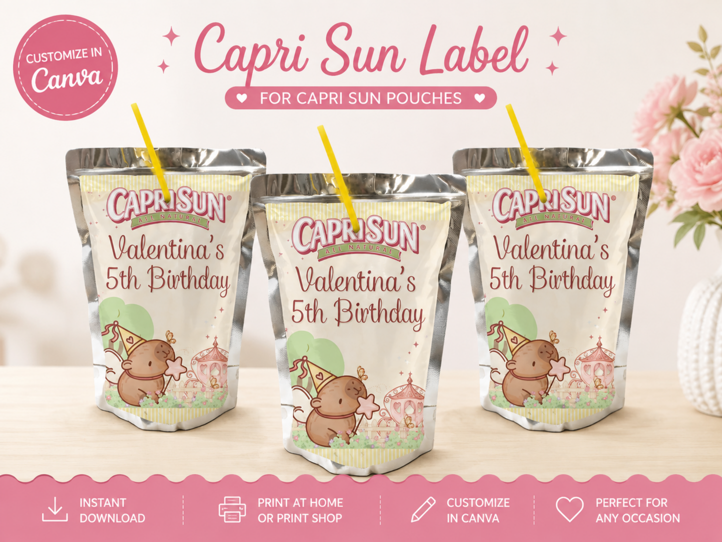 Capibara Birthday Printable Bundle