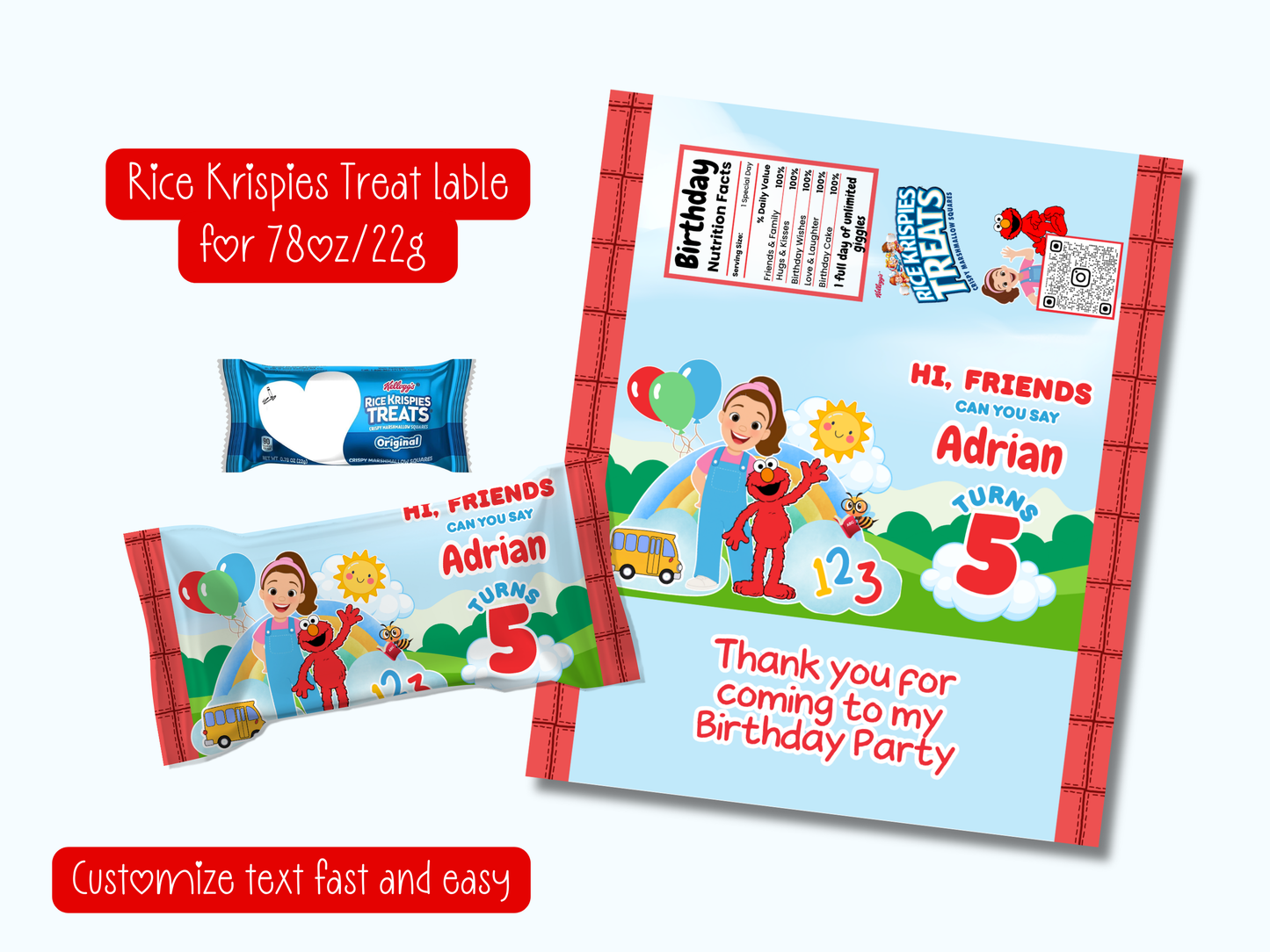 Ms Rachel and Elmo Printable Party Bundle | Canva Editable| Instant Download