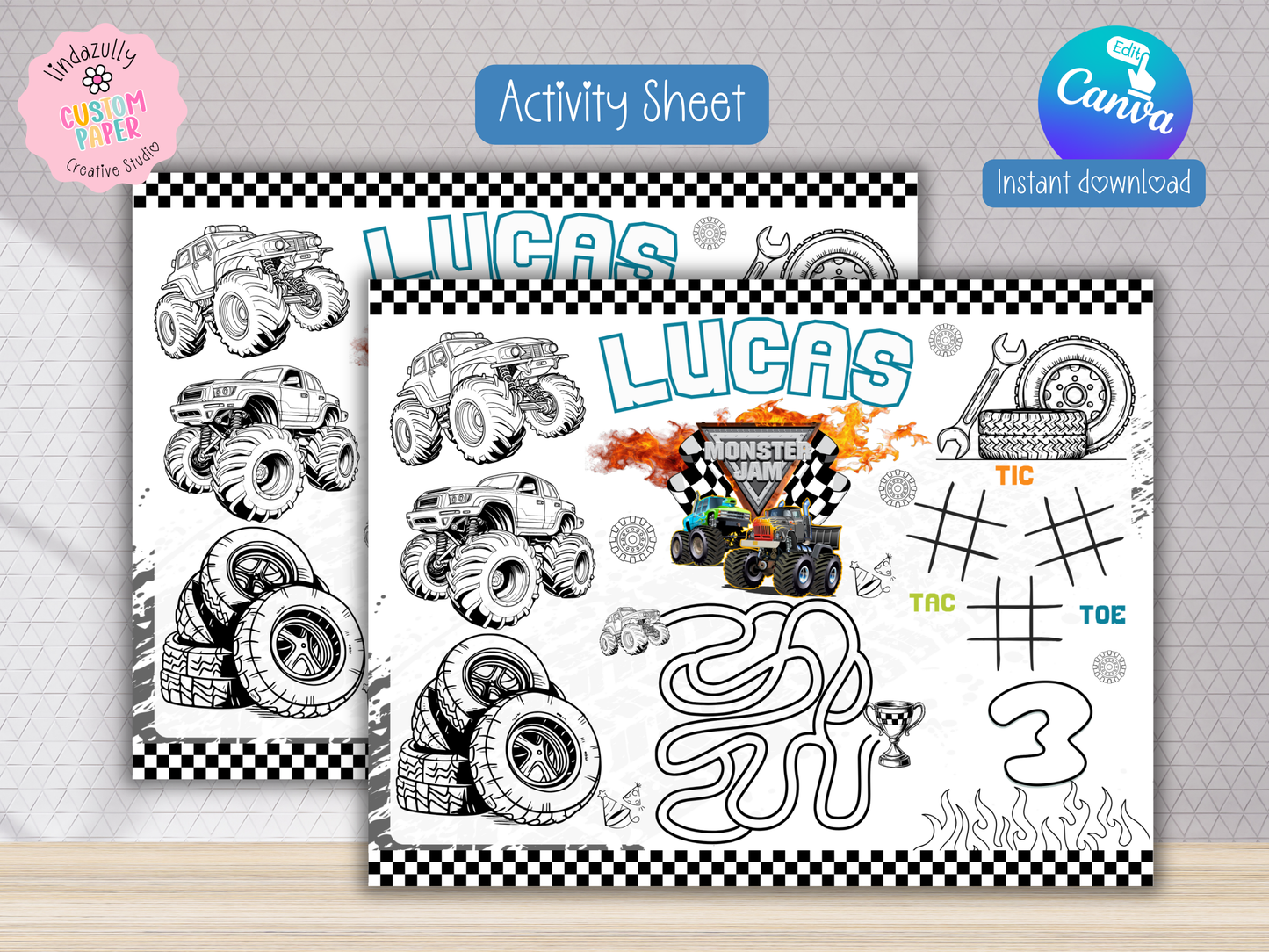 Monster Truck Jam Birthday Party Bundle, (Digital Download) Canva Editable