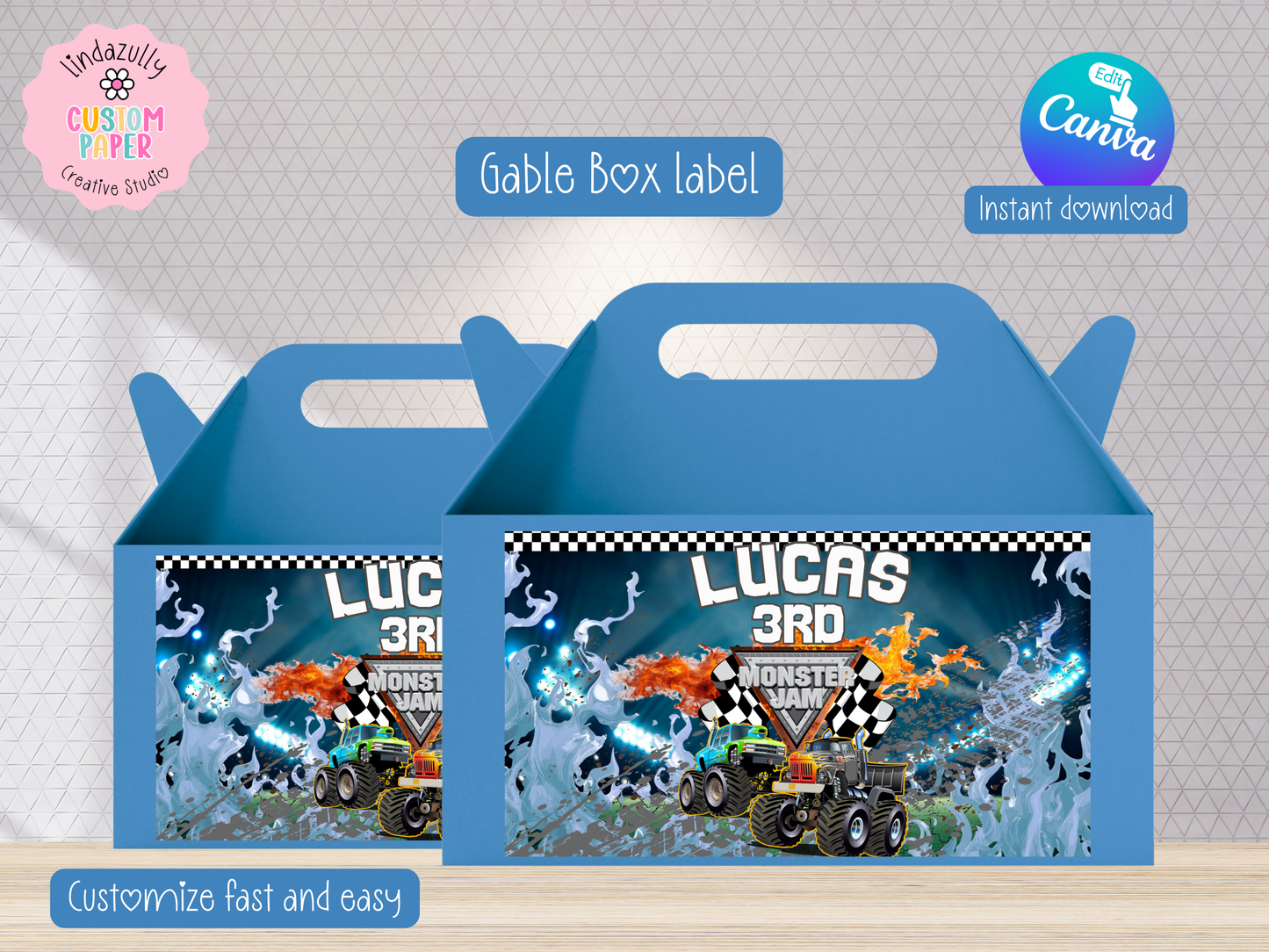 Monster Truck Jam Birthday Party Bundle, (Digital Download) Canva Editable