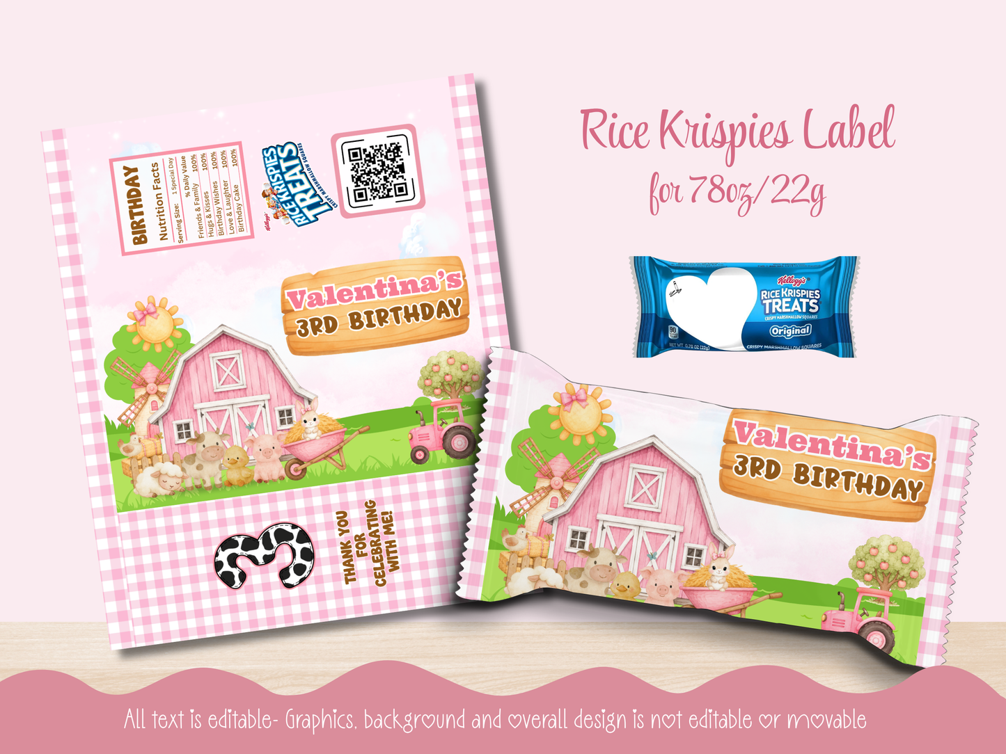Pink Farm Party Decor Bundle| Canva Editable| Instant Download