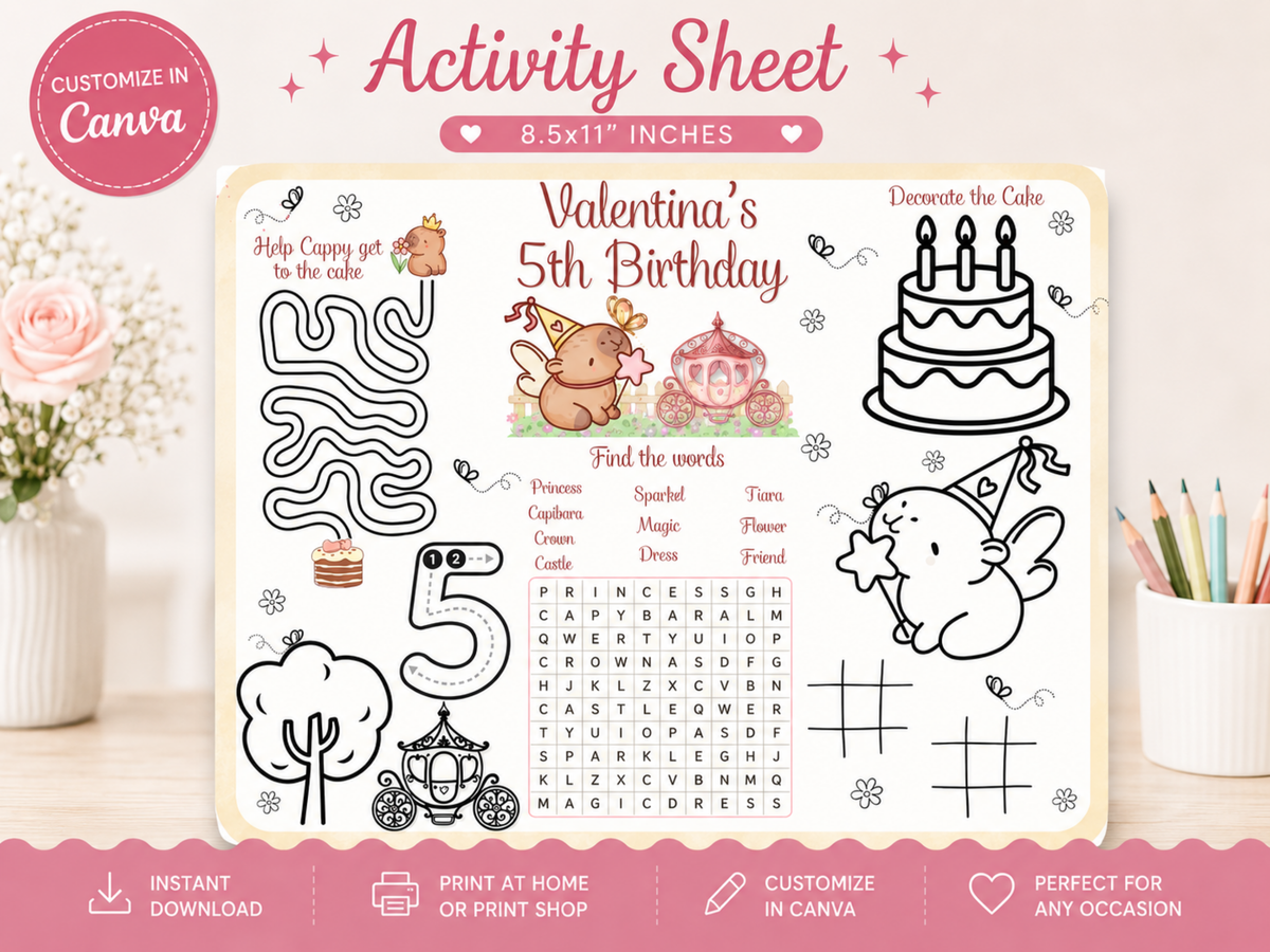 Capibara Birthday Printable Bundle