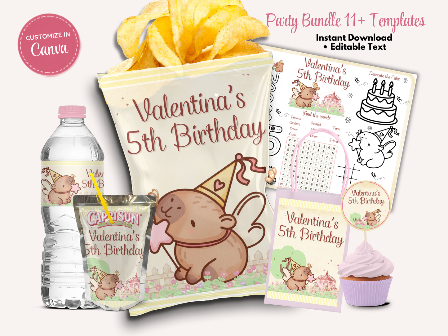 Capibara Birthday Printable Bundle