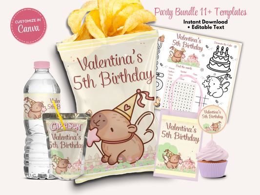 Capibara Birthday Printable Bundle