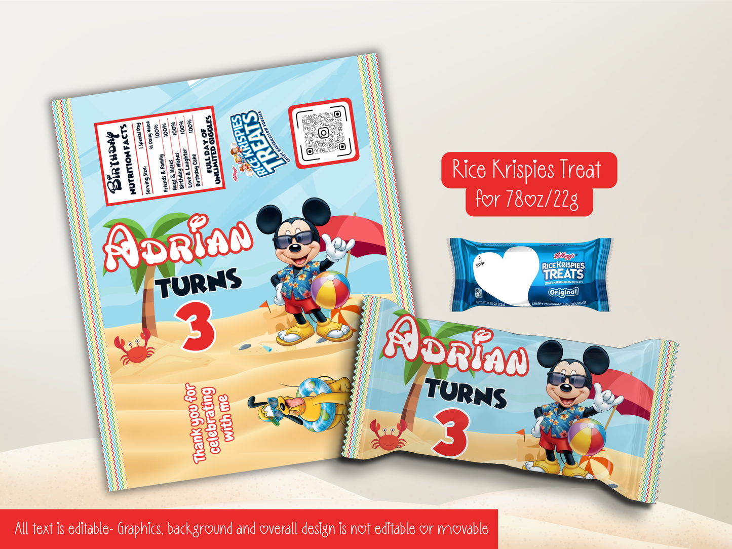 Editable Mickey Summer Birthday Party Printables