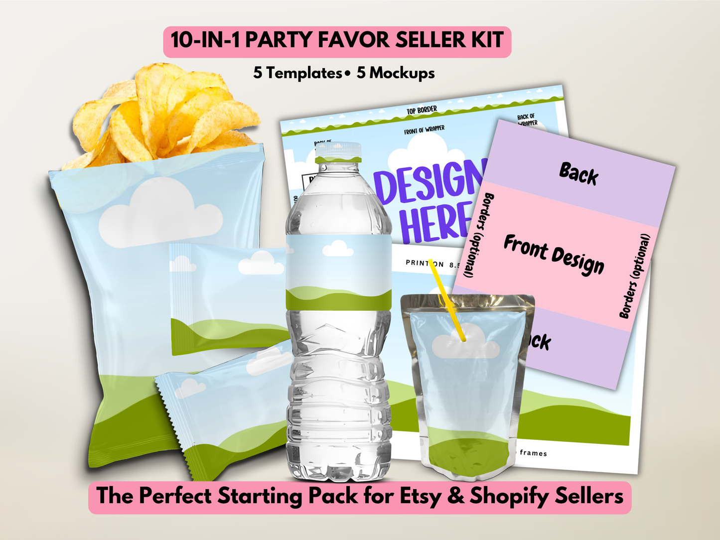 Party Favor Mockup & Template Bundle | Party Favor Seller Kit