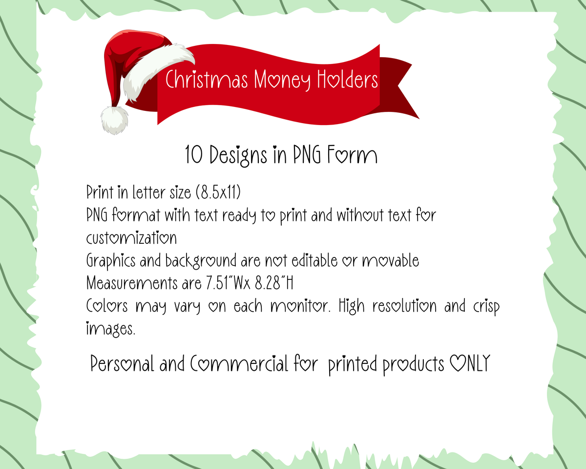 Printable Christmas Money Envelope Templates- Digital Download