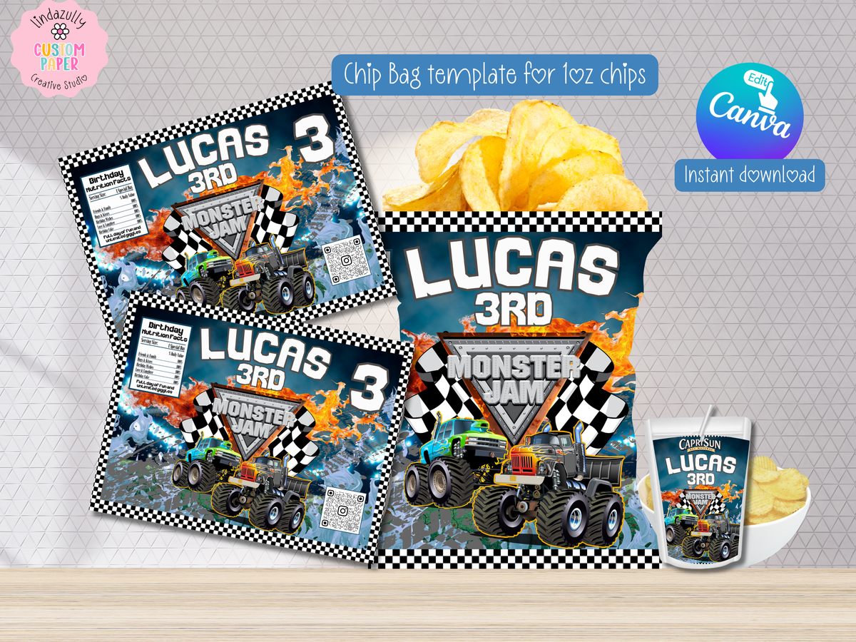 Monster Truck Jam Birthday Party Bundle, (Digital Download) Canva Editable