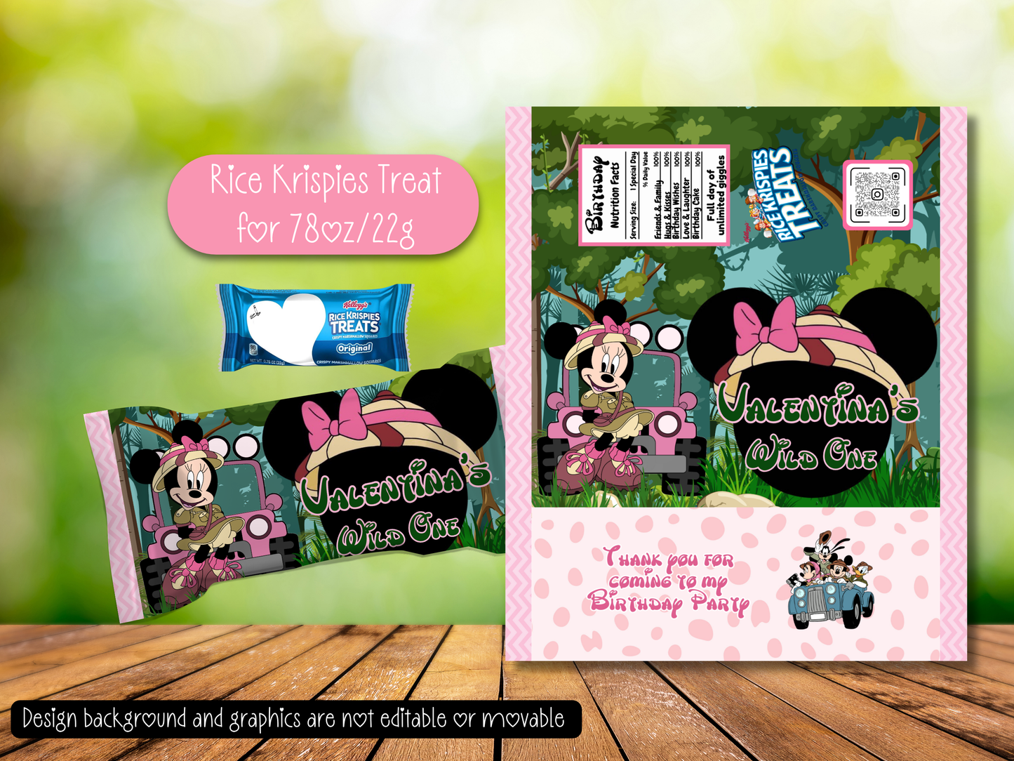 Minnie Safari Party Bundle Canva Template | Editable Jungle Birthday Decorations | Chip Bag, Capri Sun, Water Bottle Labels & More (Copy)