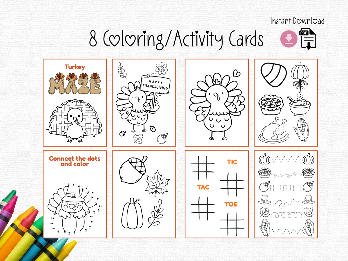 Thanksgiving Activity Placemats | Kids Games, Coloring Pages (PDF Download)