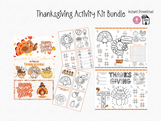Thanksgiving Activity Placemats | Kids Games, Coloring Pages (PDF Download)
