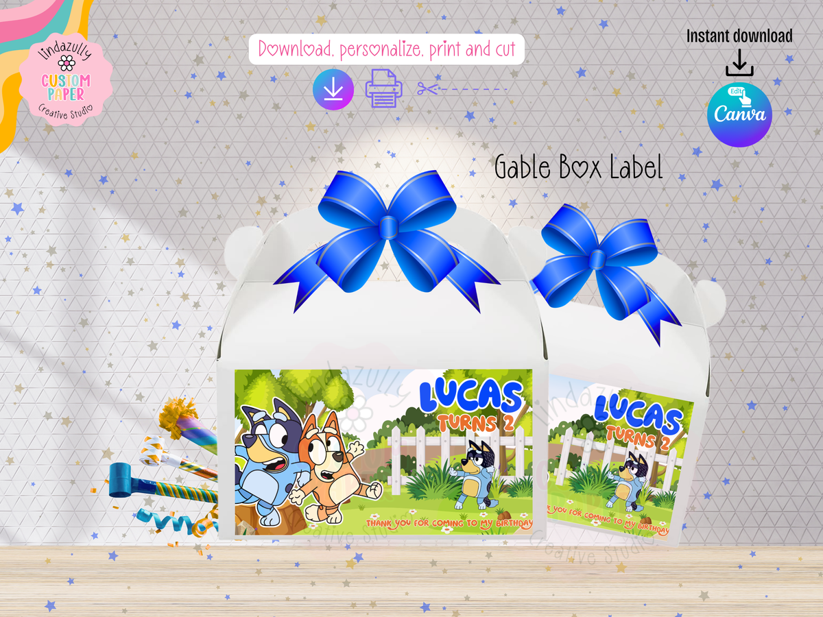 Bluey Inspired Birthday Party Bundle- Printable Canva Editable