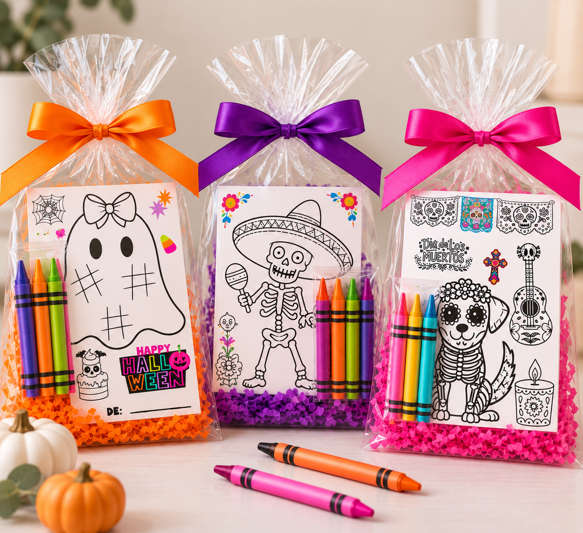 Halloween & Día de los Muertos Coloring Cards | 4 × 6" Printable PDF