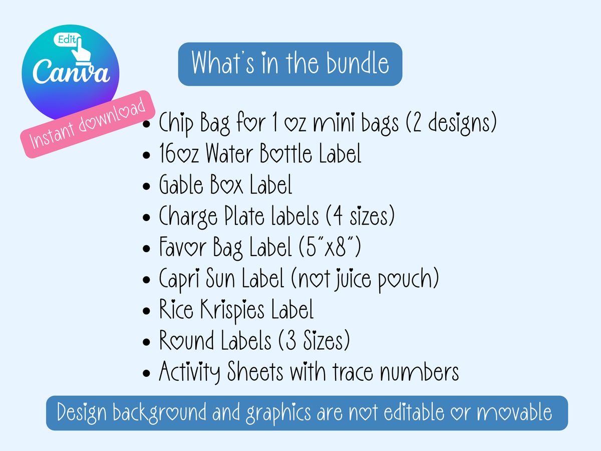 Bluey Inspired Birthday Party Bundle Template | Editable Canva Party Decorations