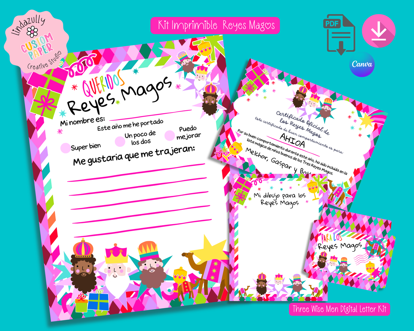 Printable Wise Men Letter Kit - Digital Download (Personal and Commercial use)