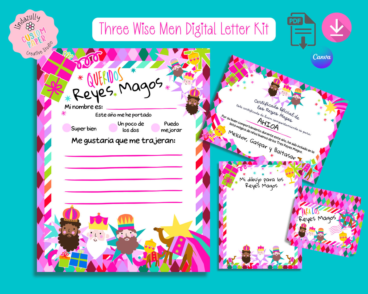 Printable Wise Men Letter Kit - Digital Download (Personal and Commercial use)
