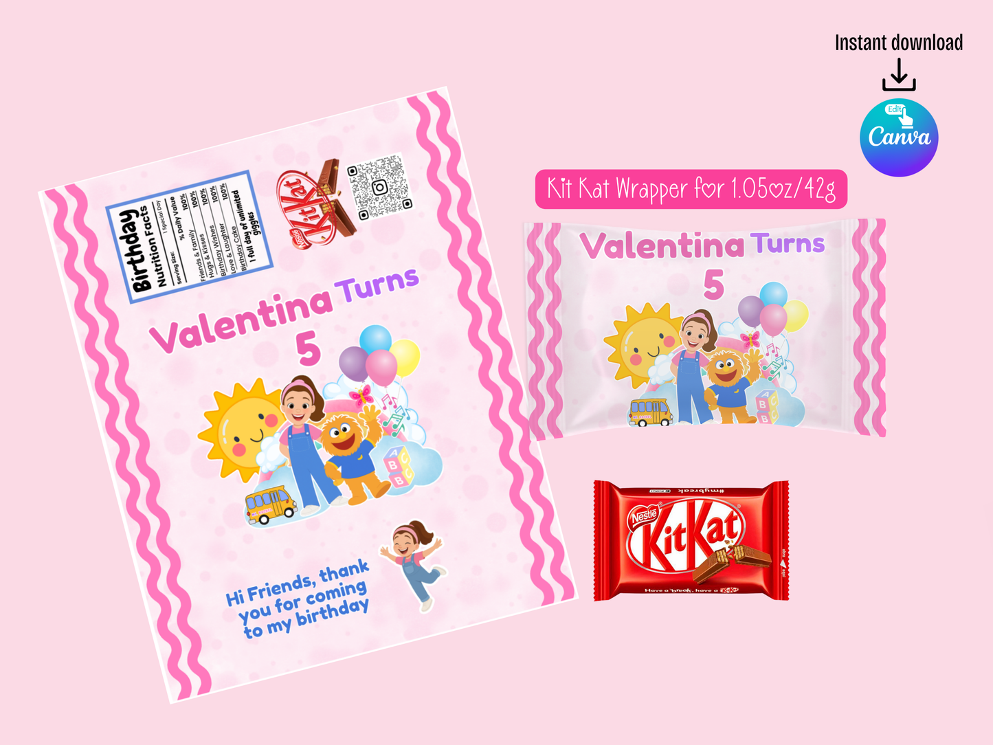 MS Rachel Inspired Printable Party Bundle Kit (Digital file) Personalize in Canva