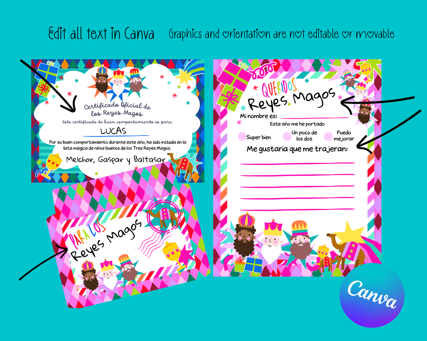 Printable Wise Men Letter Kit - Digital Download (Personal and Commercial use)