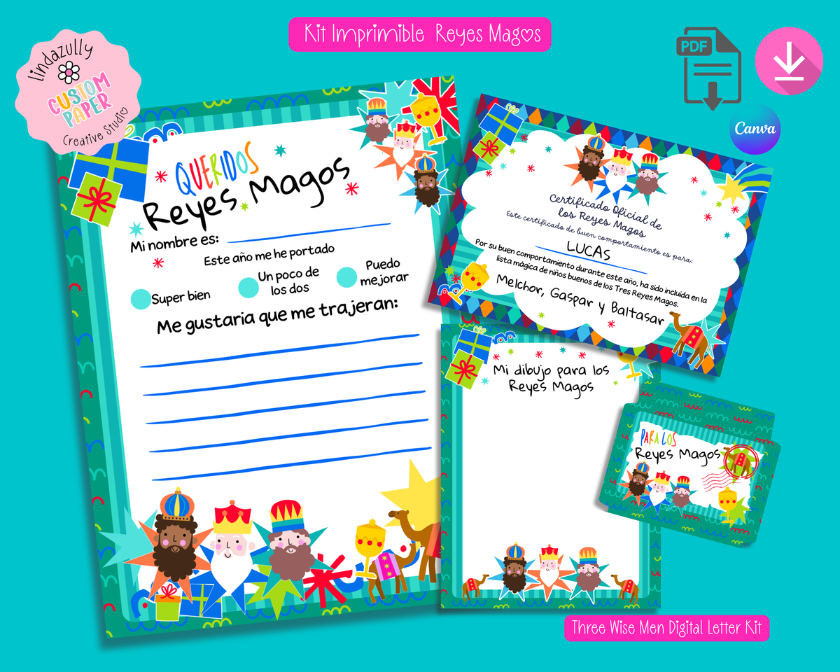 Printable Wise Men Letter Kit - Digital Download (Personal and Commercial use)