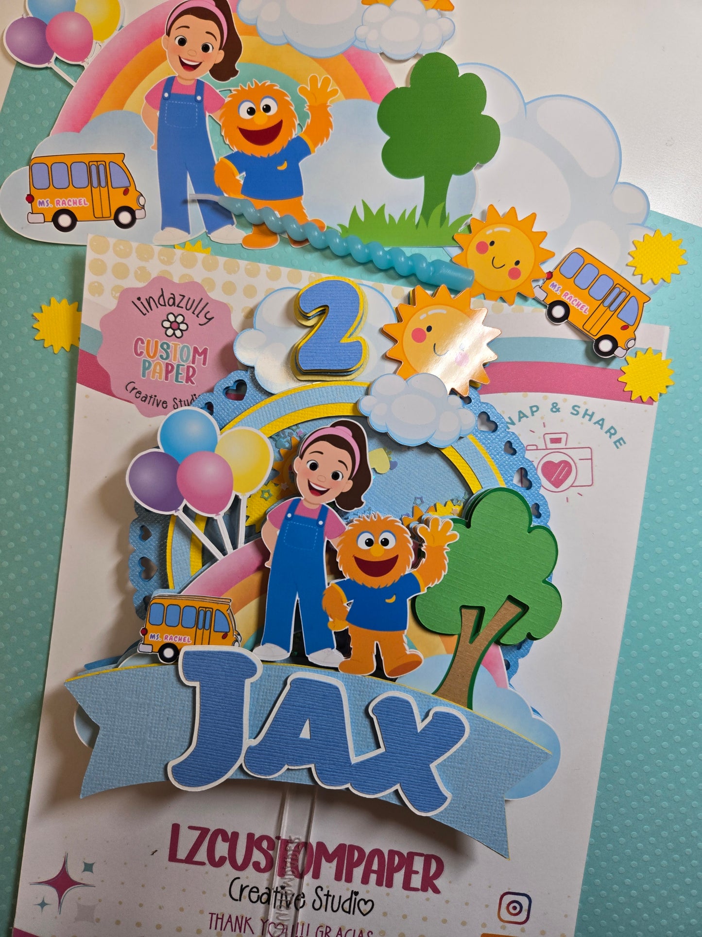 MS Rachel Cake Topper-Educational Show Inspired Birthday Cake Topper: Handmade Learning Party Decoration